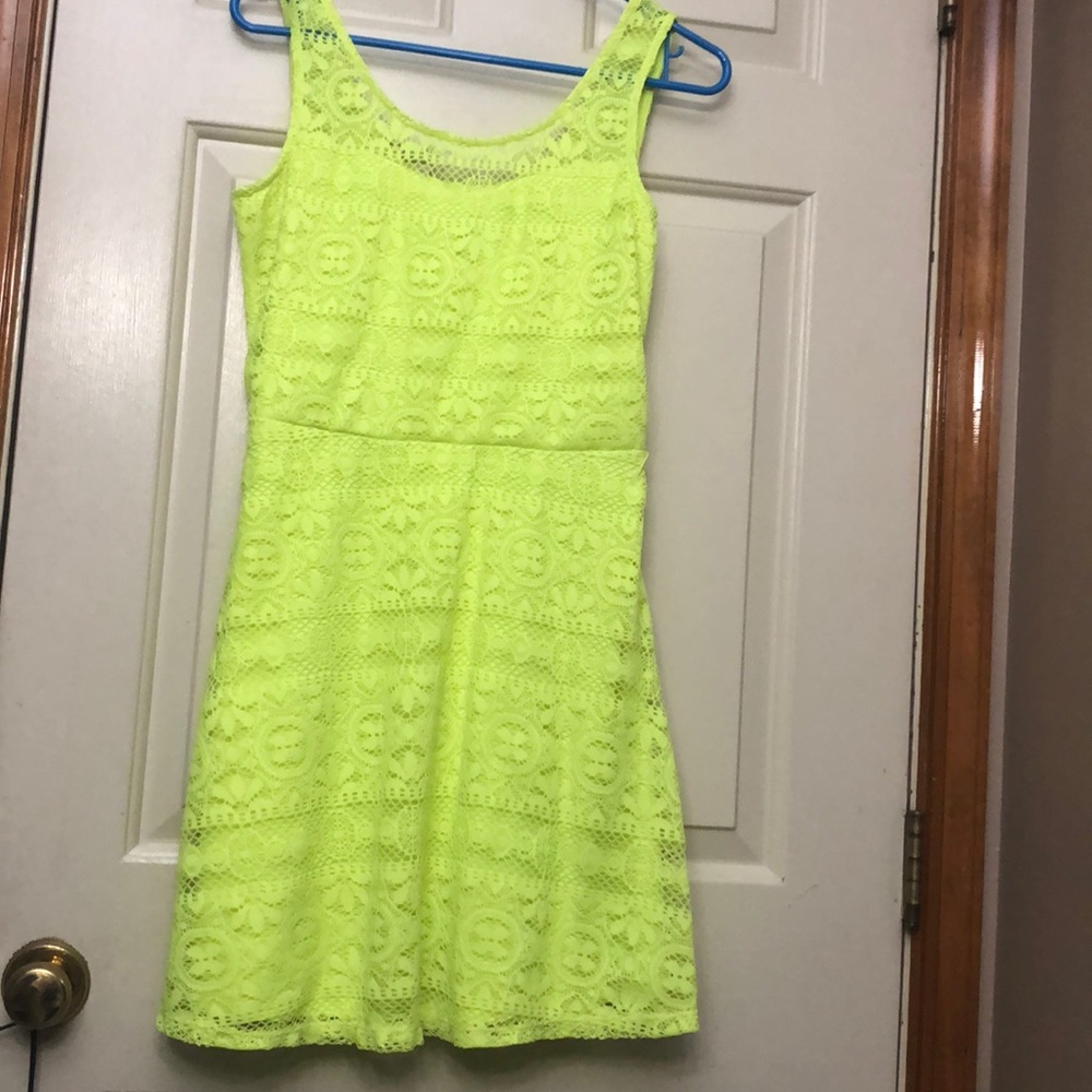 Yellow Juniors Crochet Lace Medium Dress - Picture 1 of 3